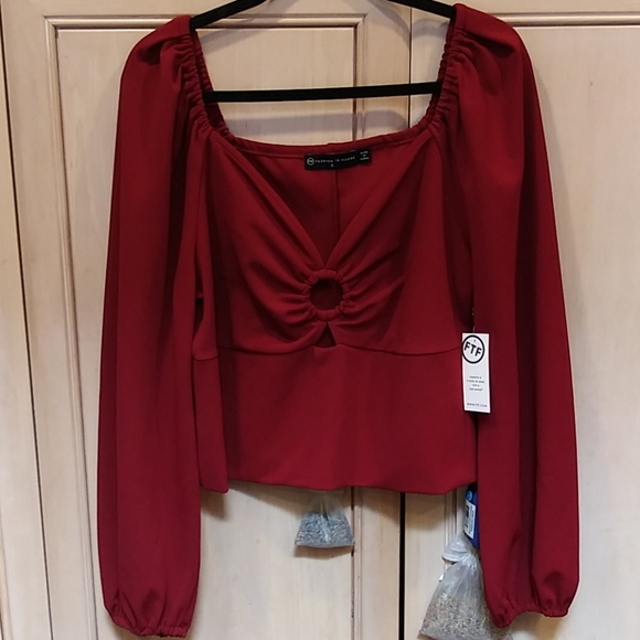 Fashion To Figure Deep Red Crop Top - Picture 3 of 7